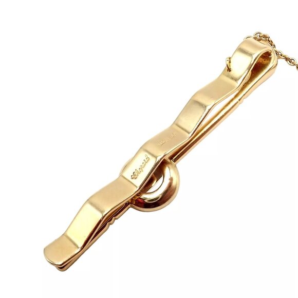 Authentic! Chopard 18k Yellow Gold Happy Diamond Golf Club Tie Clip - Picture 6 of 7